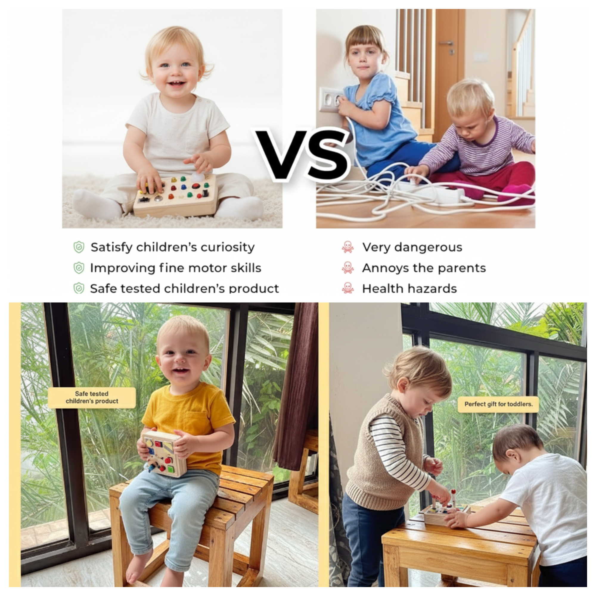 TinkerTots - Montessori Wooden Switch Board
